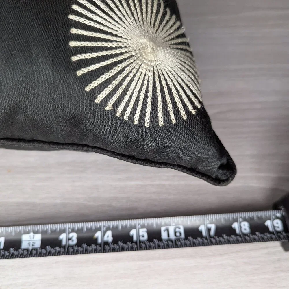 Chic Starburst Accent Pillow in Black and Cream